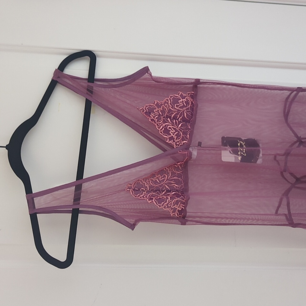 Full length gorgeous sheer plum nightgown